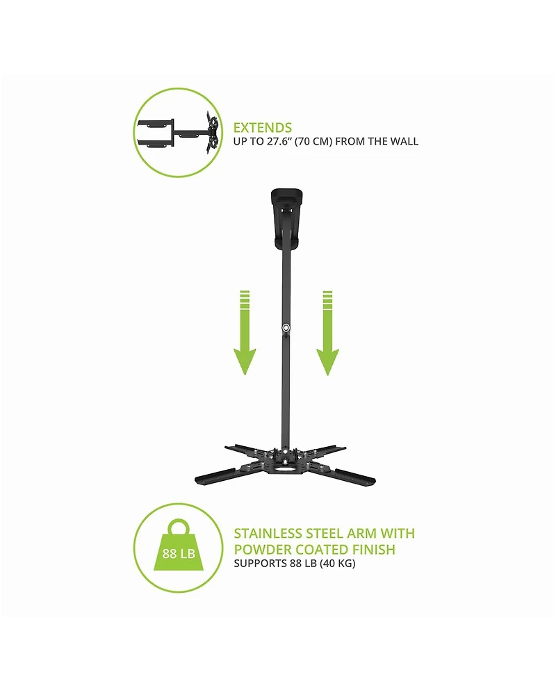Kanto PS400SG Stainless Steel Full-Motion Single Stud Outdoor Mount for 30” - 70” TVs