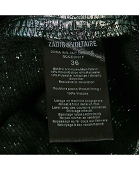 Pre-Owned Zadig & Voltaire Women's Metallic Blue Patterned Lurex Josa Bis Jac Deluxe Mini Skirt