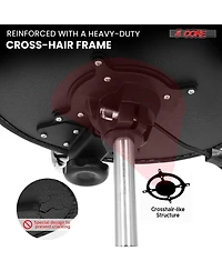 5 Core Drum Throne w Backrest 4" Padded Stool Airlift Adjustable 25.5" Drummer Chair 441Lb Capacity