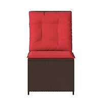 vidaXL Reclining Patio Sofa Brown Pe Rattan Single seat