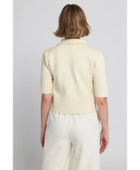 Elle Collection Women's Wide Leg Trouser with Self-Covered Buttons – Pants