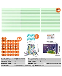 Mecale Fort Kit: 140 Pcs Glow-in-Dark Stem Set with 96 Rods & 44 Balls for Kids Ages 4–8+