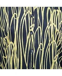 Pre-Owned Moschino Women's Cheap And Chic Navy Blue And Yellow Printed Jersey Dolman Sleeve Shirt