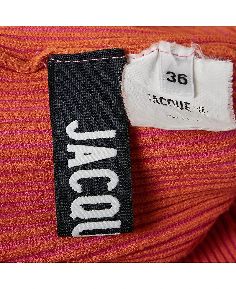 Pre-Owned Jacquemus Women's Pink/orange Rib Knit La Maille Valensole Tank Top