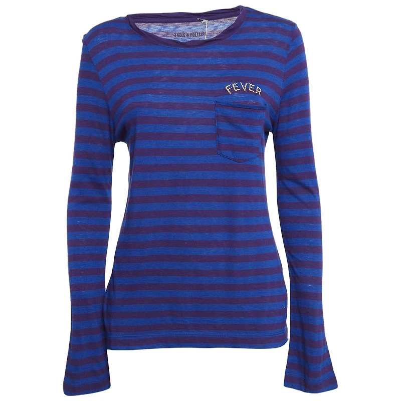 Pre-Owned Zadig & Voltaire Women's Striped Jersey Regy T-Shirt