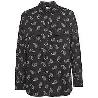 Pre-Owned Zadig & Voltaire Women's Black Tamara Paisley Print Cotton Oversized Shirt