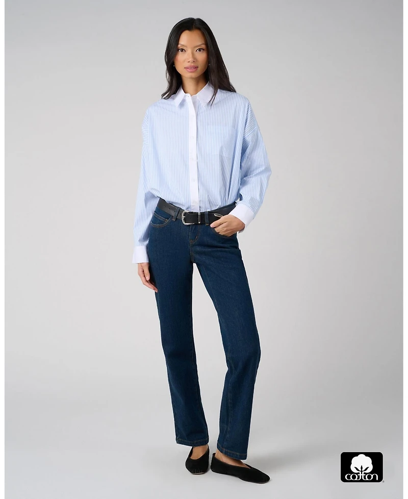 WeWoreWhat Women's Cropped Button Front Shirt