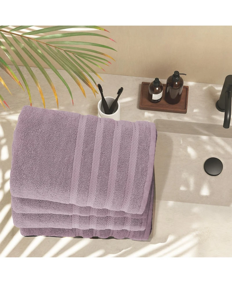 Hearth & Harbor Luxury Soft Absorbent 100% Ring Spun Cotton Bath Towels for Bathroom, Shower, Spa - 4 Piece Towel Set
