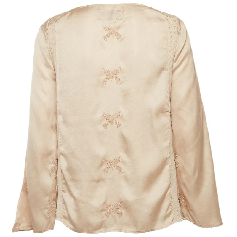 Pre-Owned Zadig & Voltaire Women's Beige Embroidered Crepe Tunic
