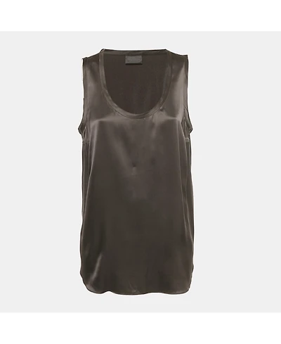 Pre-Owned Brunello Cucinelli Women's Black Silk Satin Tank Top