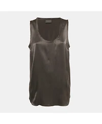 Pre-Owned Brunello Cucinelli Women's Black Silk Satin Tank Top