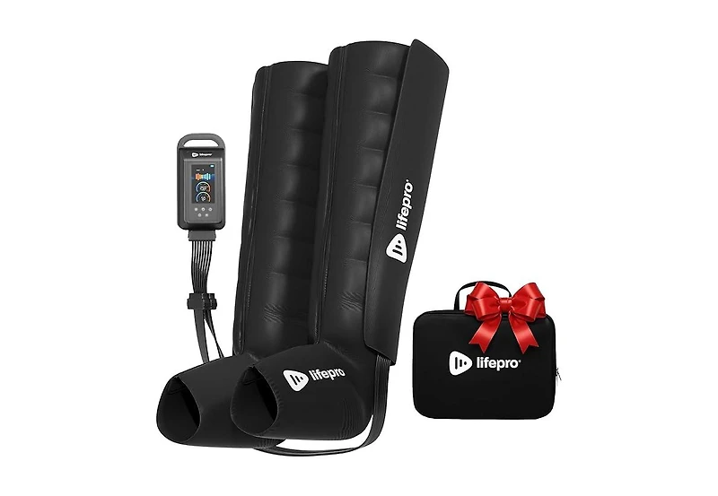 LifePro Air Compression Recovery System with Heat – 8-Chamber Full Leg Massager for Calf, Thigh & Foot – Air Massage Wraps for Circulati