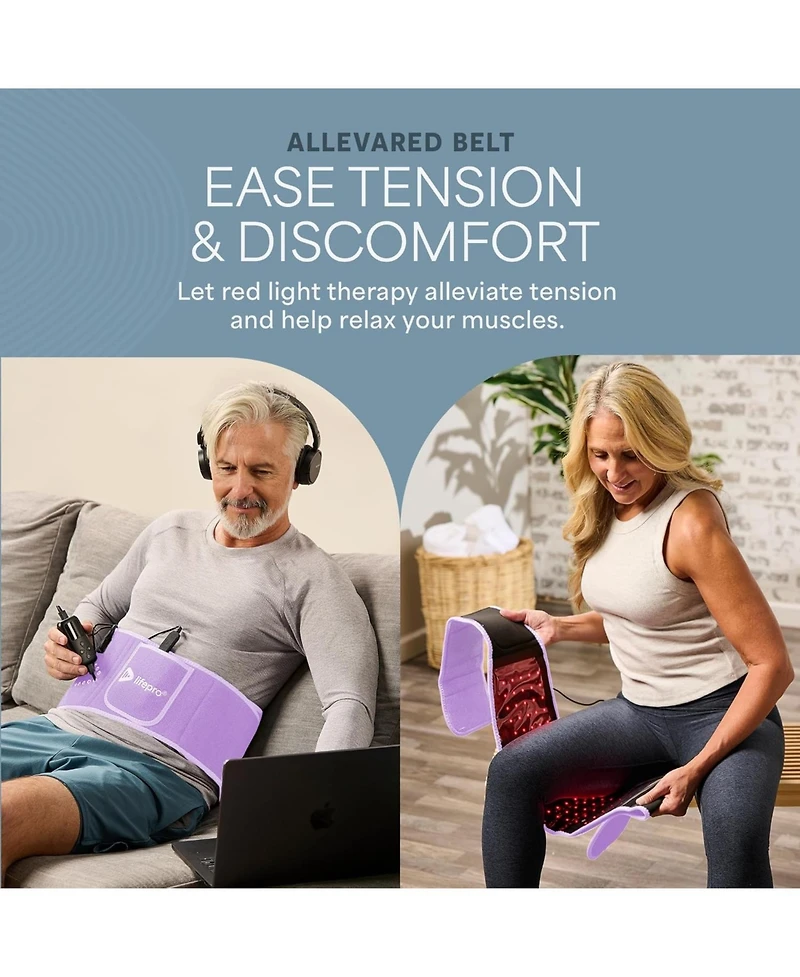 LifePro Red Light Therapy Belt – Near Infrared & Red Light Therapy for Muscle Relaxation, Inflammation & Circulation