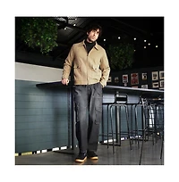 Campus Sutra Men's Mousse Brown Zip-Front Crease-Tactile Jacket