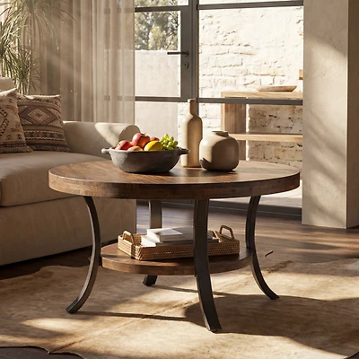 Tribesigns Farmhouse Lift Top Coffee Table - 33.46" Square Wooden Center Table with Hidden Storage for Living Room.