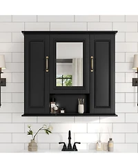 Casainc 36" Wall Mounted Medicine Cabinet with Mirror and 3 Doors