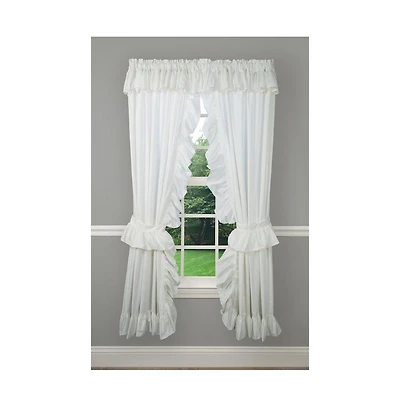 Ellis Curtain 2-Piece Ruffled Priscilla Window Curtain Panel Pair with ties