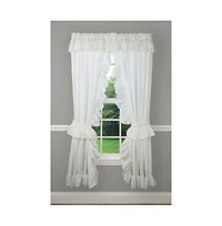Ellis Curtain 2-Piece Ruffled Priscilla Window Curtain Panel Pair with ties