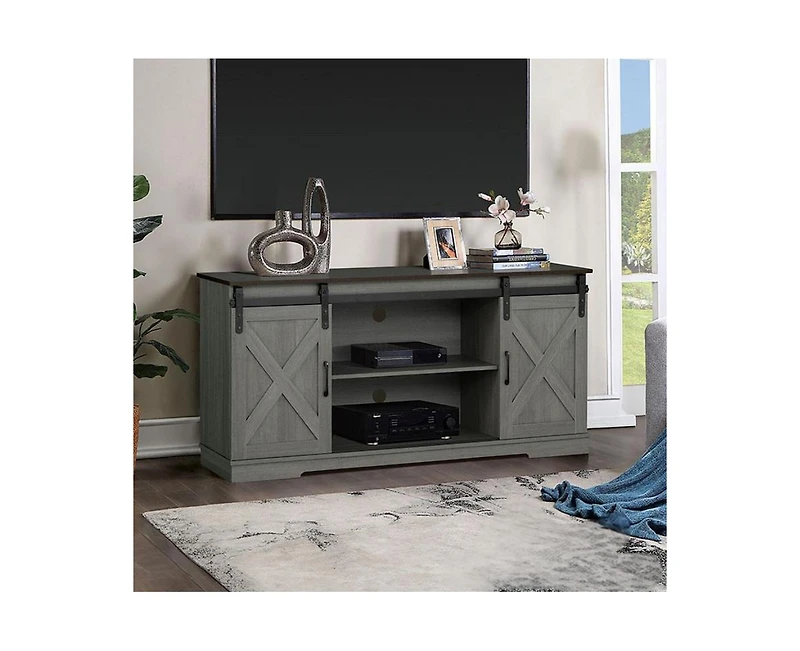 sumyeg Two-Tone Tv Stand Storage Cabinet