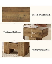Tribesigns Farmhouse Narrow End Table with 2-Tier Storage Shelf and Heavy-Duty Base – Sofa Side Table for Living Room