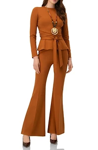 Ivonne Women's Flared Trousers with Wide Waistband