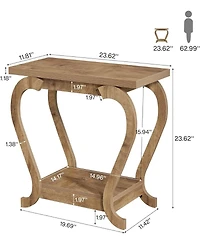 Tribesigns End Table, 2-Tier Bedside Accent Furniture for Living Room, Small Spaces, Bedroom, Brown