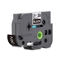 Brother P-Touch TZE345 0.7 in. x 26.2 ft. TZe Standard Adhesive Laminated Labeling Tape - White on Black