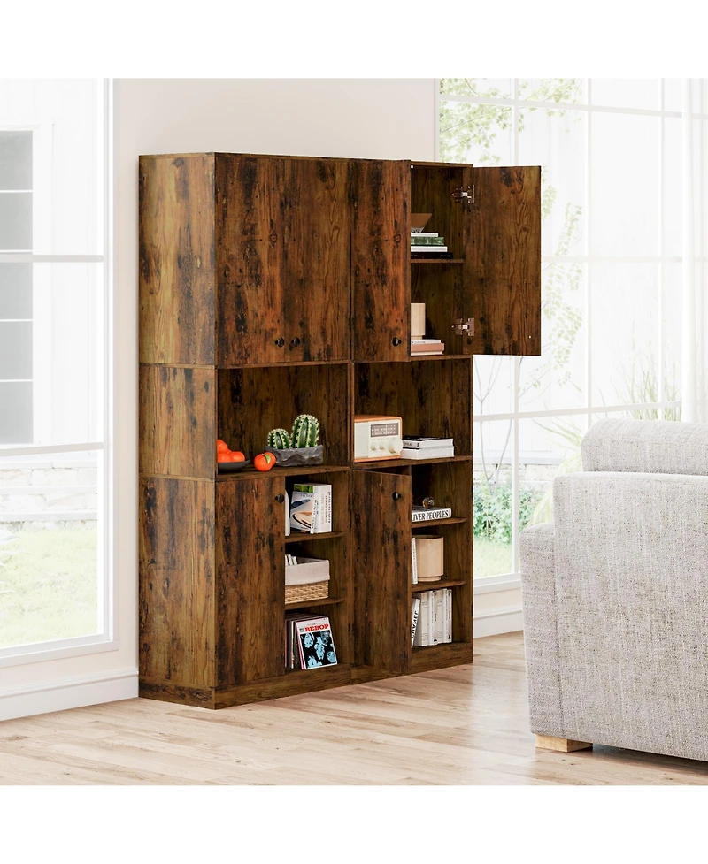 Costway Kitchen Pantry Storage Cabinet 65.5" Tall Modern Hutch Cabinet with Microwave Stand