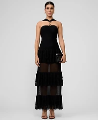 Rachel Roy Women's Solana Mesh Tiered Long Dress