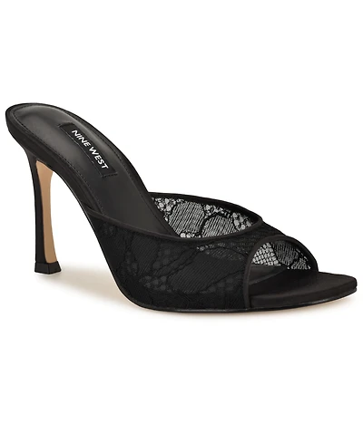 Nine West Women's Kiscop Lace Slip-On Stiletto Sandals