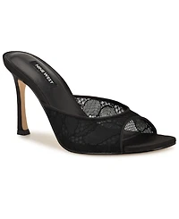 Nine West Women's Kiscop Lace Slip-On Stiletto Sandals