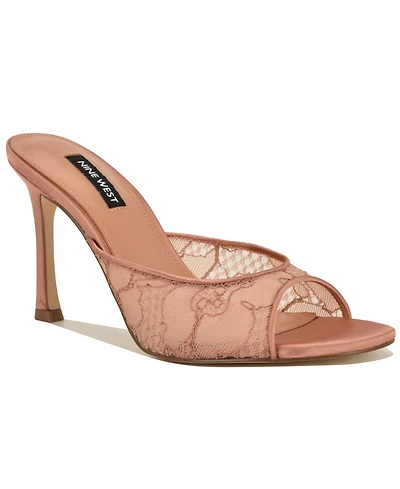 Nine West Women's Kiscop Lace Slip-On Stiletto Sandals