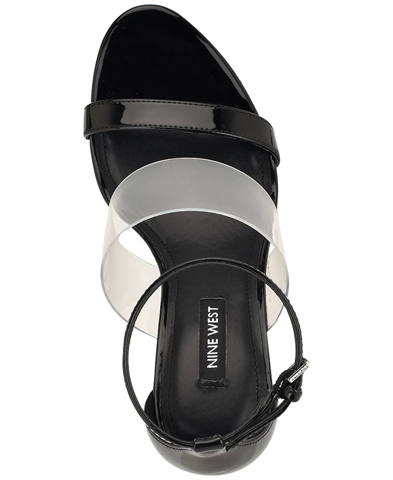 Nine West Women's Vallie Strappy Vinyl Stiletto Sandals