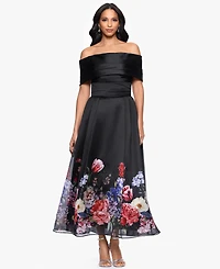 Betsy & Adam Petite Off-The-Shoulder Strapless Midi Dress