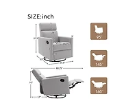 sumyeg Modern Upholstered Rocker Nursery Chair Plush Seating Glider Swivel Recliner Chair