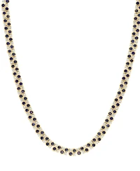 Effy Collection Sapphire (8-1/3 ct. t.w.) & Diamond (1/2 ct. t.w.) Necklace in Gold Over Silver