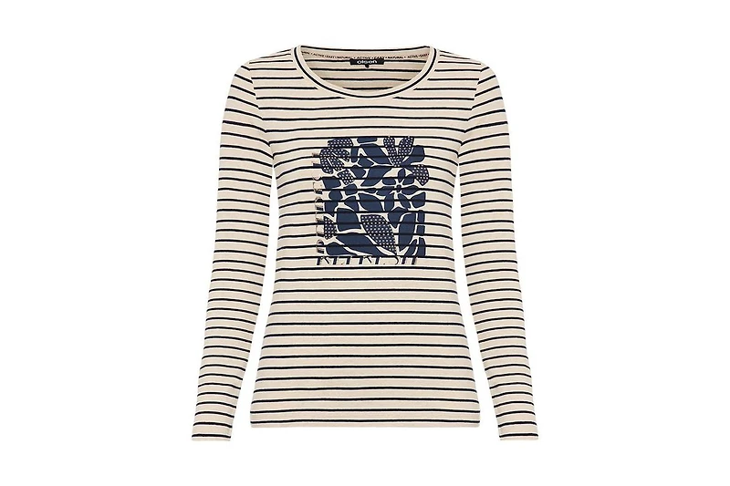Olsen Women's Stripe & Placement Print T-Shirt
