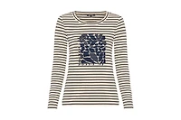 Olsen Women's Stripe & Placement Print T-Shirt