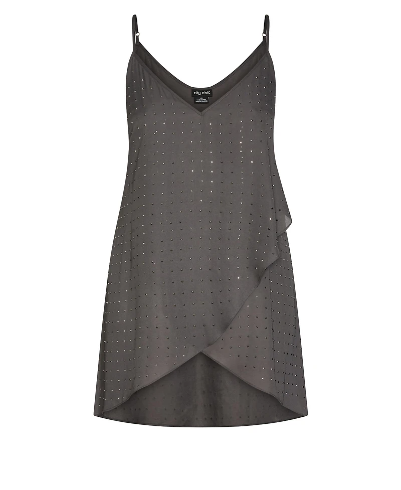 City Chic Women's Hi Lo Shine Cami