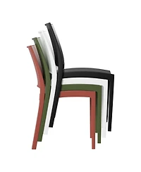 WestinTrends 5-Piece Indoor Outdoor Round Metal Patio Dining Table Set With Stackable Side Chairs