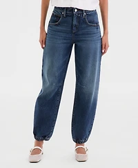 I.n.c. International Concepts Women's High-Rise Barrel-Leg Ankle Jeans, Macy's Exclusive