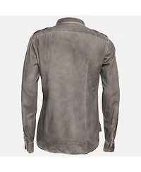 Pre-Owned Dolce & Gabbana Men's Grey Faded Denim Long Sleeve Shirt