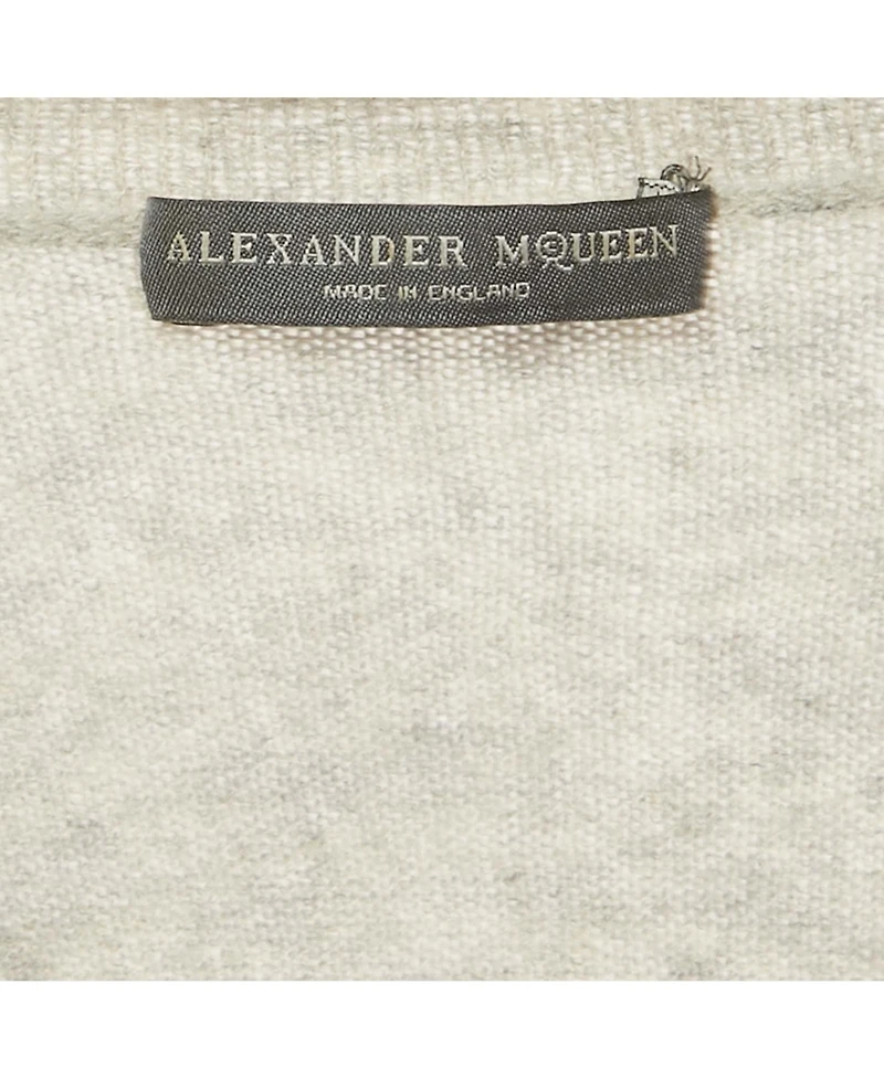 Pre-Owned Alexander Mcqueen Men's Grey Knit V-Neck Sweater