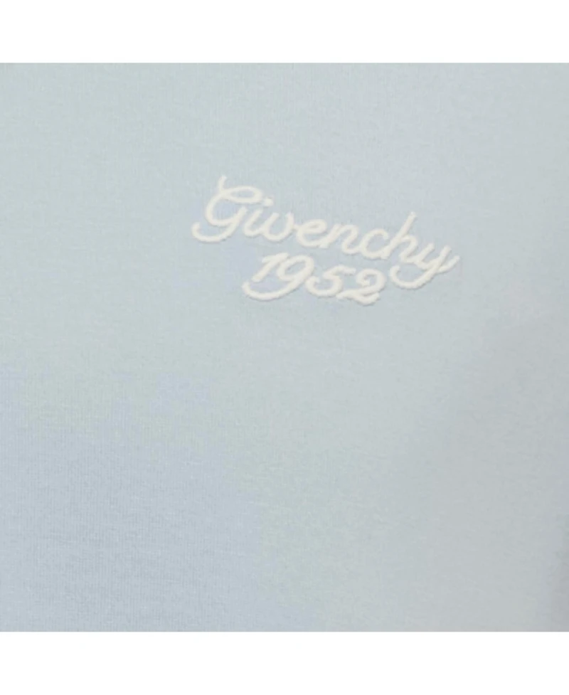 Pre-Owned Givenchy Men's Blue Embroidered Jersey Crew Neck T-Shirt