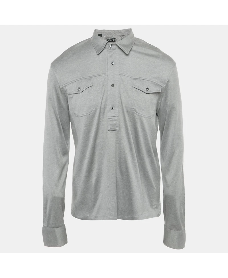 Pre-Owned Tom Ford Men's Cotton Long Sleeve Polo T-Shirt