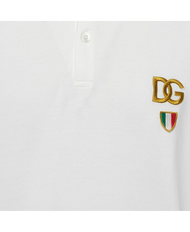 Pre-Owned Dolce & Gabbana Men's Logo Embroidered Pique Polo T-Shirt