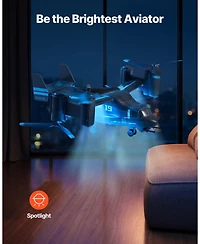 Mecale Rc Helicopter, 2.4GHz 4-Channel with Gyro & Wing Lights, One-Key Takeoff/Landing Flying Plane Toy for Kids 8+