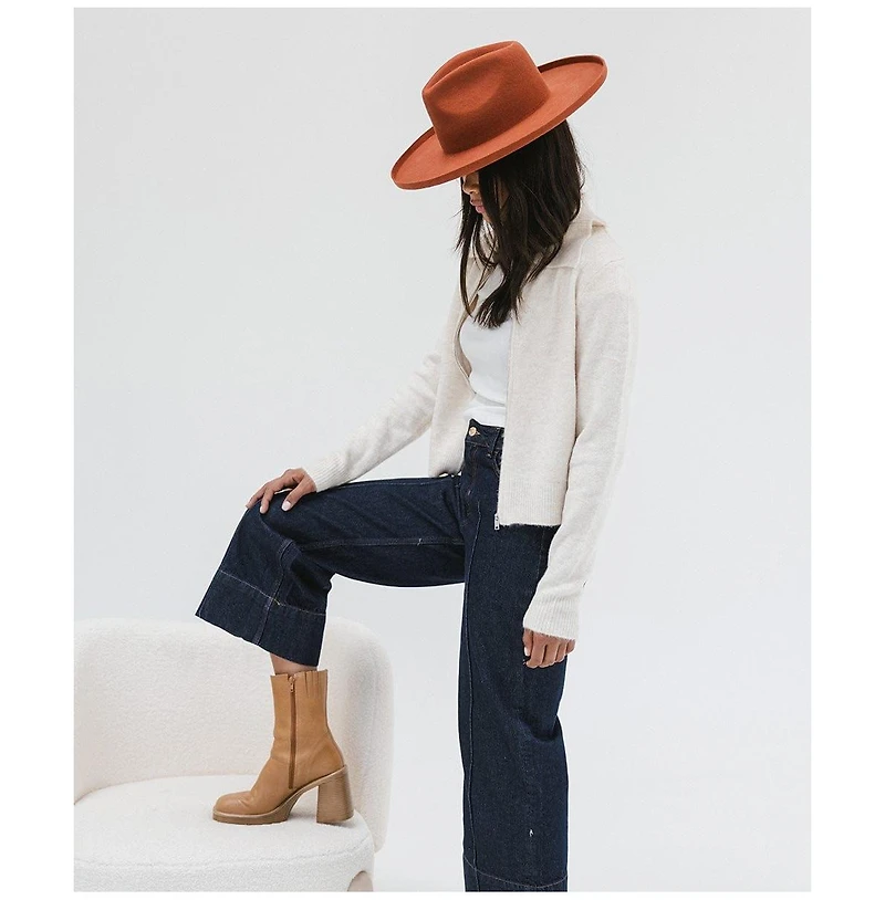 Amelia Pencil Brim Fedora Hat for Stylish Elegance