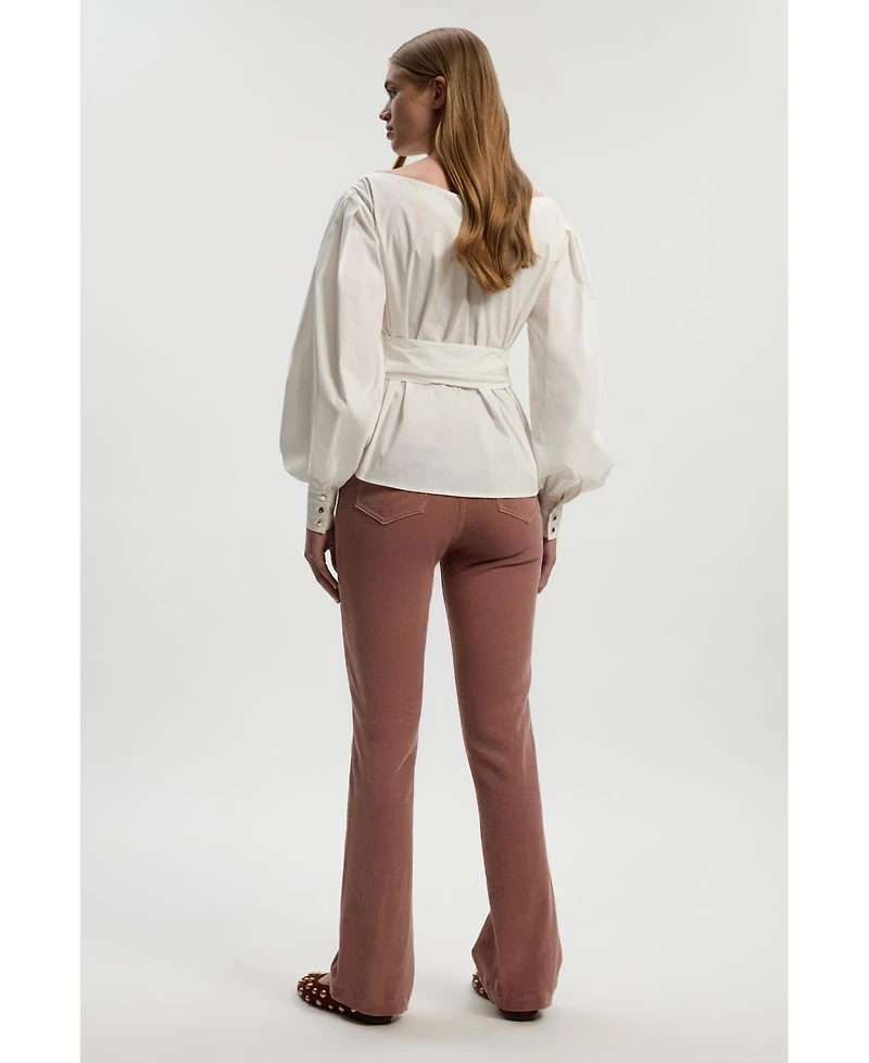 Karen Millen Women's Stretch Cord Kickflare Jean