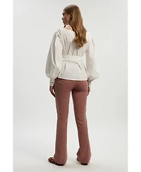 Karen Millen Women's Stretch Cord Kickflare Jean